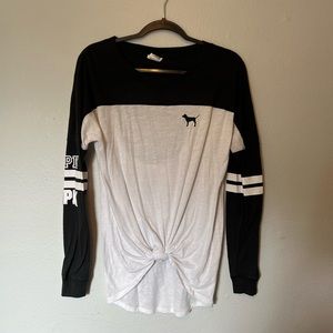 Victoria’s Secret Pink Long Sleeve Open Back Top